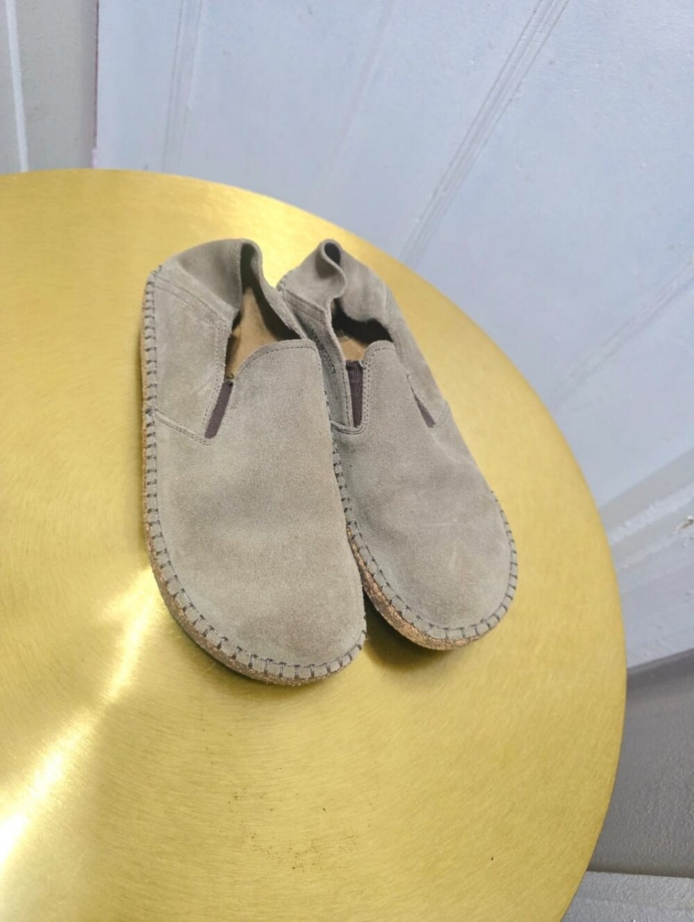 Birkenstock Callan Tan / Gray Taupe Suede Leather Shoes Sz 36 / L5 - Picture 5 of 10